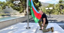 Preşedintele Ilham Aliev a înălţat drapelul naţional azer în capitala regiunii Nagorno-Karabah
