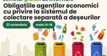 Stire din Economie : „Obligaţiile agenţilor economici cu privire la sistemul de colectare separată a deşeurilor”