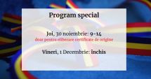 Stire din Economie : Programul CCINA Constanţa, modificat de sărbătoarea Sfântului Andrei şi de Ziua Naţională a României