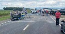 Stire din Eveniment : Impact devastator între trei autoturisme, printre care și o autospecială de poliție