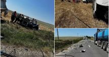Stire din Eveniment : Mașină în flăcări, după impactul cu un TIR. Un mort, o mamă și fetițele de 7 și 12 ani, inconștiente