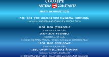 Stire din Actualitate : Programul zilei de marți, 19 august, la Antena 3 Constanța