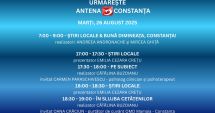 Stire din Actualitate : Programul zilei de marți, 26 august, la Antena 3 Constanța