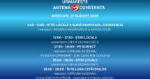 Stire din Actualitate : Programul zilei de miercuri, 27 august, la Antena 3 Constanța