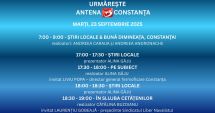 Stire din Actualitate : Programul zilei de marți, 23 septembrie, la Antena 3 Constanța