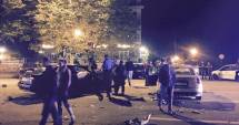 Stire din Eveniment : Galerie FOTO. Accident rutier SPECTACULOS, azi noapte, pe bd. Lăpușneanu