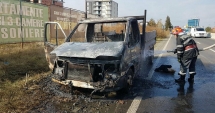Galerie foto / Atenție! Mașină în flăcări la intrare în Constanța