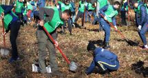 Stire din Sport : Olimpism / Canotorii tricolori au lăsat vâslele și ramele pentru hârleț și au planat puieți de stejar