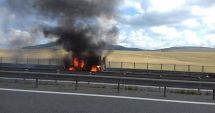 Stire din Eveniment : Mașină în flăcări pe Autostradă