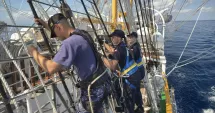 Stire din Eveniment : Nava Școală „Mircea” a început traversarea Atlanticului, cea mai dificilă etapă a misiunii