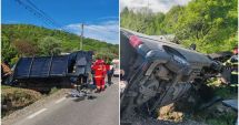 Stire din Eveniment : Un autoturism în care se aflau șase copii și un adult s-a răsturnat. O fetiţă de 12 ani a fost rănită