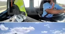 Stire din Actualitate : Scene de groază la aterizare. Un avion de pasageri a lovit un camion și un stâlp de iluminat în timpul manevrei