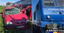 Stire din Eveniment : Șoferiță ucisă după ce mașina i-a fost spulberată de tren. Aproximativ 100 de călători se aflau în garnitură