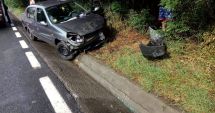 Stire din Eveniment : Accident rutier, în apropiere de Lazu! Un începător a intrat cu mașina în șanț