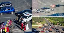 Stire din Eveniment : Accident terifiant într-o intersecție aglomerată! O ambulanță aflată în misiune s-a răsturnat