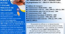 Stire din Anunțuri : Anunț licitație publică pentru vânzare mijloace de transport - S.C. Argus Trans