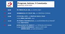 Stire din Actualitate : Programul zilei de duminică, 19 octombrie, de la Antena 3 Constanța