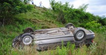 Stire din Eveniment : Băut și fără permis, s-a răsturnat cu mașina într-o râpă