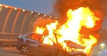 Stire din Eveniment : Accident rutier urmat de incendiu în zona CORA din Constanța