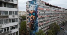 Arta stradală cucerește România. Cea mai recentă pictură murală îl înfățișează pe David Popovici