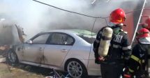 BMW-ul unui tulcean, în flăcări! A fost nevoie de intervenția pompierilor