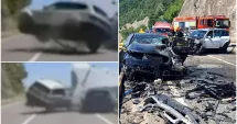 Stire din Eveniment : Imagini șocante din accidentul mortal de pe DN6. Un polițist aflat aproape în comă alcoolică a intrat pe contrasens