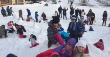 Stire din Cultură-Educație : Elevii Școlii "Gheorghe Țițeica" s-au întrecut în… oameni de zăpadă