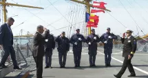 Stire din Eveniment : Forțele Navale Române prezintă sistemul de drone V-BAT la bordul fregatei „Regina Maria”