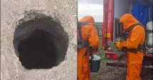 Stire din Eveniment : Groapă de zece metri cu degajări de clor, descoperită într-o comună