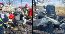 Stire din Eveniment : Un tânăr de 19 de ani și iubita lui, de 45, au ars de vii după ce s-au izbit cu mașina de un copac
