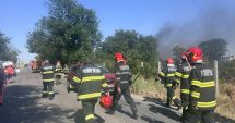 Stire din Eveniment : Un autocamion a luat foc între localitățile Medgidia și Tortoman! Incendiul se poate extinde
