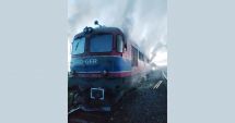 Stire din Eveniment : O locomotivă a luat foc la ieșire din Poarta Albă spre Murfatlar