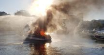 Stire din Eveniment : Explozie în portul Tomis. Trei șalupe distruse într-un puternic incendiu