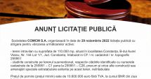 Stire din Anunțuri : ANUNȚ LICITAȚIE PUBLICĂ