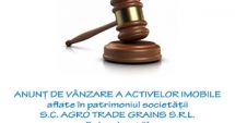 Stire din Anunțuri : ANUNŢ DE VÂNZARE A ACTIVELOR IMOBILE  aflate în patrimoniul societăţii S.C. AGRO TRADE GRAINS S.R.L.  - Constanta
