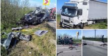 Stire din Eveniment : O mamă a murit sub ochii celor doi copii, după ce maşina în care se aflau a fost lovită de un TIR