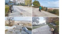 Stire din Social : Câtă degradare! Promenada de la "Mozaic", din Faleză Nord, plină de gropi!
