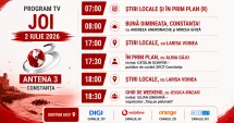 Stire din Actualitate : Programul zilei de joi, 2 iulie, de la Antena 3 Constanța