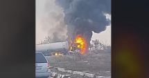 Stire din Eveniment : Accident cu trei tiruri pe DN 72. O cisternă a luat foc!