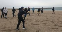 Stire din Sport : Rugbiștii de la CS Cleopatra se antrenează pe plaja din Mamaia