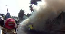 Stire din Eveniment : Impact puternic în trafic, la Constanța! TAXI ÎN FLĂCĂRI, DUPĂ UN ACCIDENT RUTIER