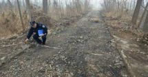 Stire din Social : A furat într-o singură noapte...800 de metri de asfalt de pe drum!