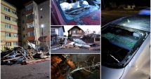 Stire din Social : Vijeliile au făcut prăpăd în aproape toată țara. O femeie a fost lovită în față de un tomberon metalic