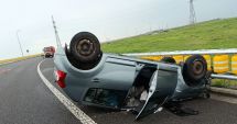 Stire din Eveniment : Accident rutier neobișnuit pe A2, cu o victimă, în urma răsturnării unei mașini
