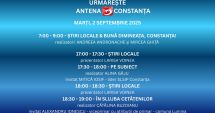 Stire din Actualitate : Programul zilei de marți, 2 septembrie, la Antena 3 Constanța