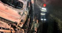 Stire din Eveniment : Un autotren încărcat cu opt maşini a ars complet, pe autostradă