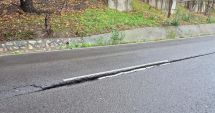 Stire din Social : Risc de surpare a carosabilului pe strada Valea Portului. S-au impus restricții de trafic rutier