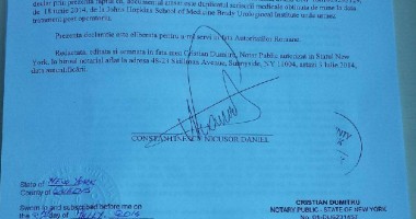 Acte medicale privind sănătatea lui Nicușor Constantinescu, apostilate de Departamentul de Stat al SUA / Galerie foto - 11
