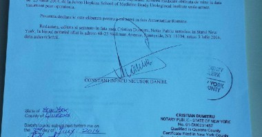 Acte medicale privind sănătatea lui Nicușor Constantinescu, apostilate de Departamentul de Stat al SUA / Galerie foto - 16