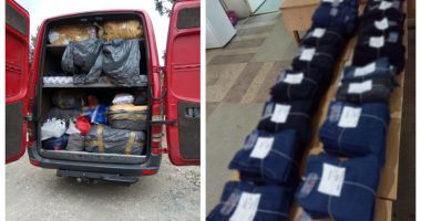 Articole vestimentare susceptibile a fi contrafăcute, descoperite de polițiștii de frontieră
